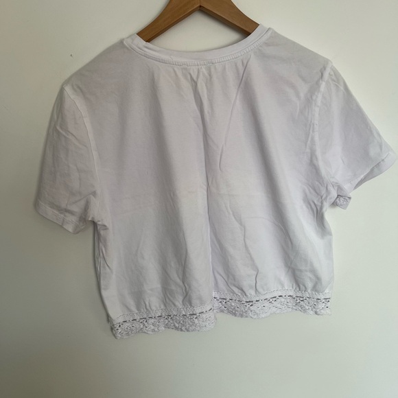 5/20$ Zara White Lace Hem Women's Top size small - Picture 4 of 4